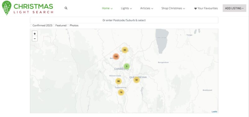 オーストラリアの住宅クリスマス・イルミネーション検索サイト「Christmas Light Search」