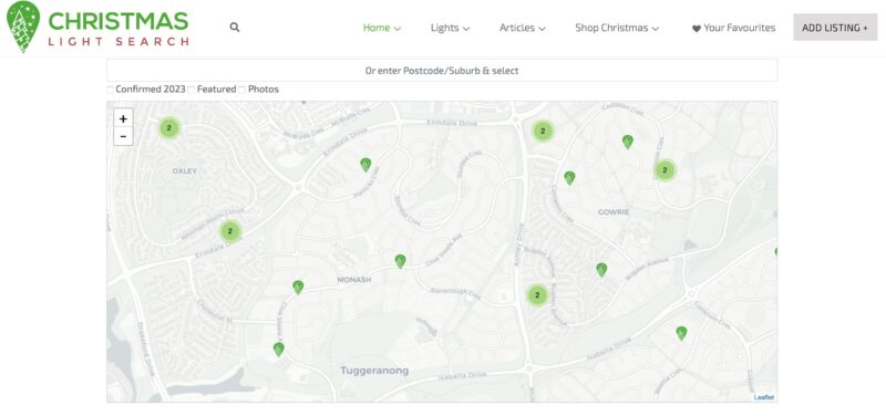 オーストラリアの住宅クリスマス・イルミネーション検索サイト「Christmas Light Search」