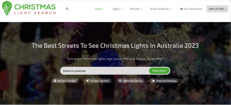 オーストラリアの住宅クリスマス・イルミネーション検索サイト「Christmas Light Search」