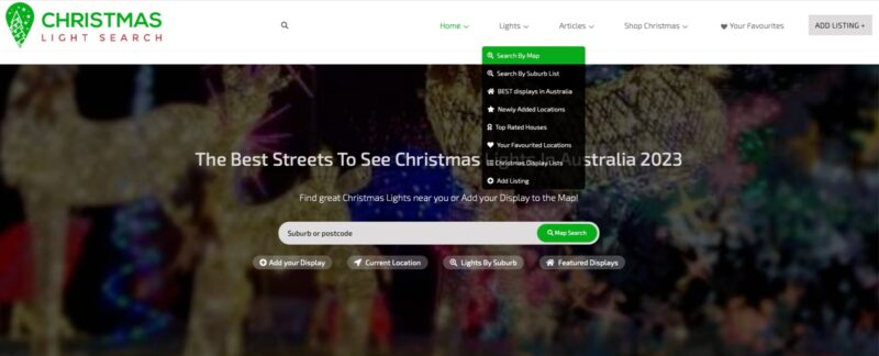 オーストラリアの住宅クリスマス・イルミネーション検索サイト「Christmas Light Search」